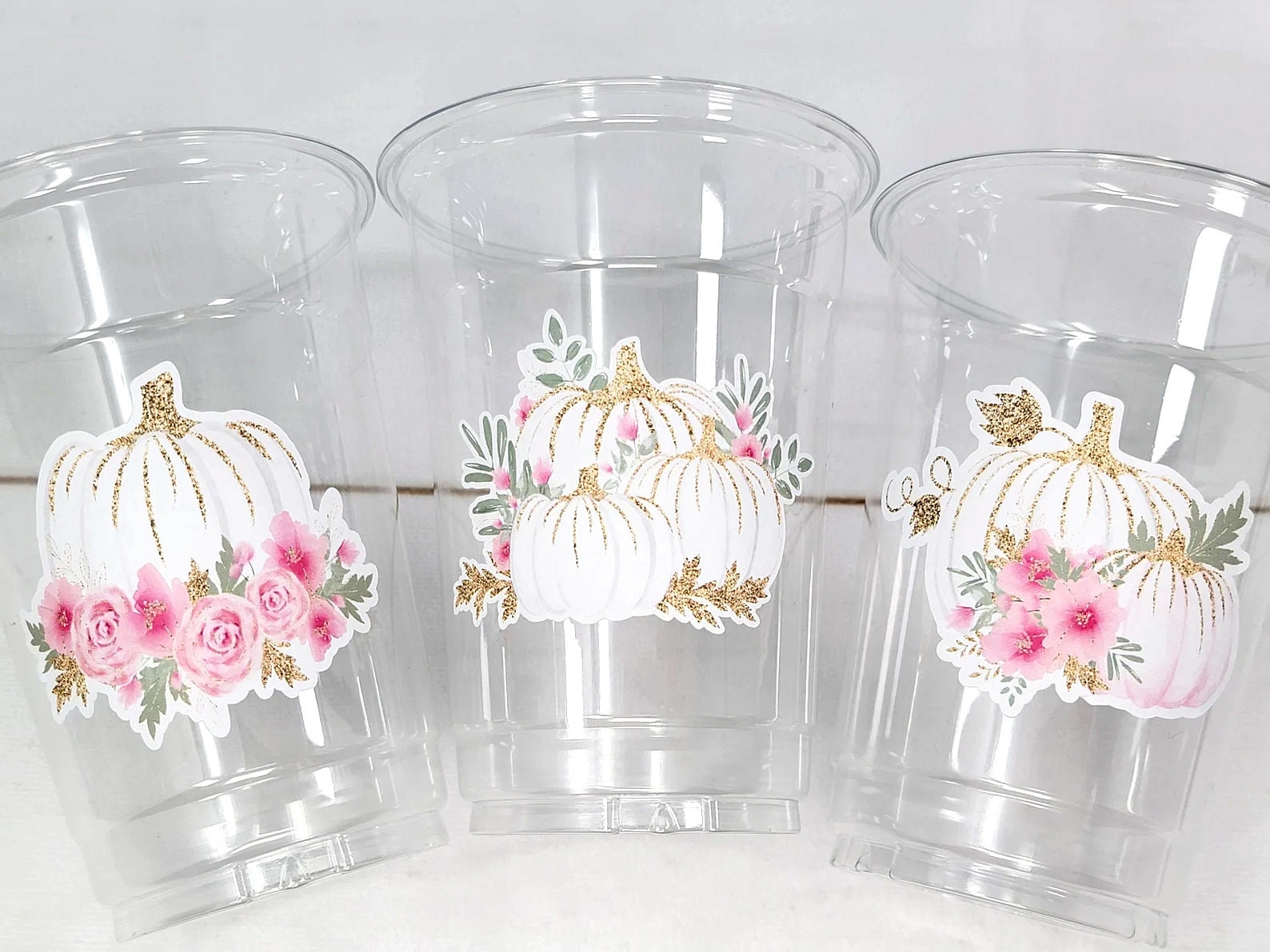 PINK PUMPKIN PARTY Cups - Little Pumpkin First Birthday Decoration Little Pumpkin Party Fall Baby Shower Fall Party Cups Thanksgiving Cups - Image 3