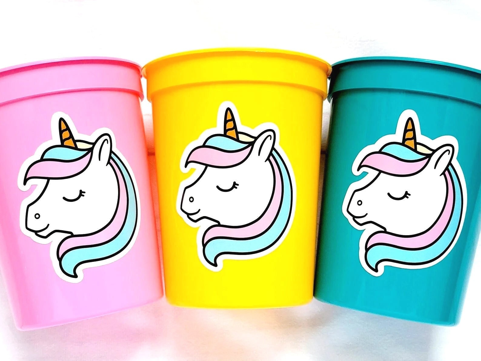 UNICORN PARTY CUPS, Unicorn Birthday, Unicorn Birthday Decorations, Unicorn Party Supply, Unicorn Baby Shower, Rainbow, Unicorn Party Favors - Image 2