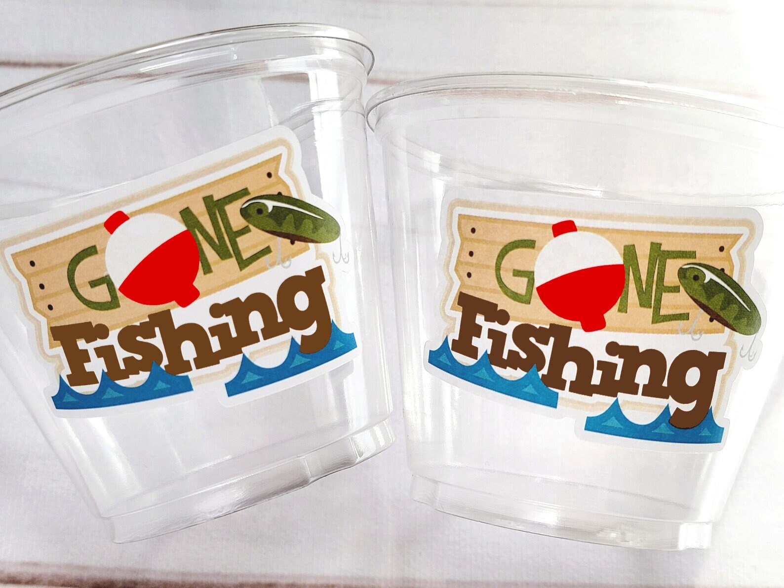 FISHING PARTY CUPS - Gone Fishing Party Fishing Party The Big One Fishing Bobber Decorations Fishing Birthday Fishing First Party Bait Cups - Image 2