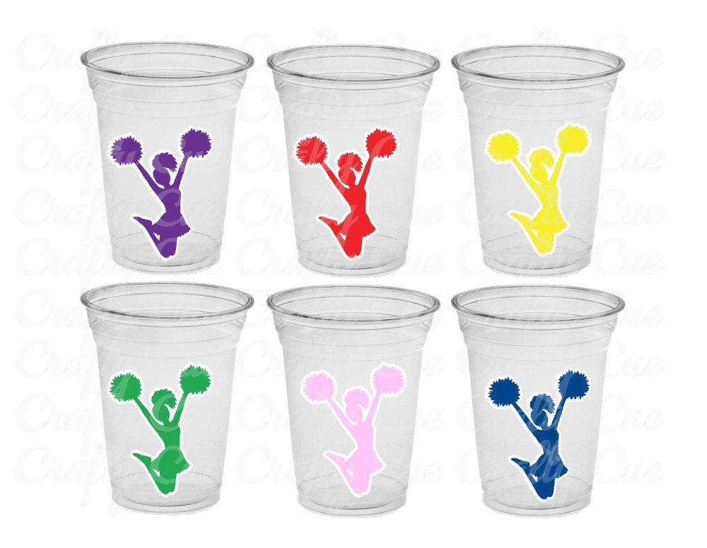 CHEERLEADING PARTY CUPS - Cheer Party Cups Cheerleader Party Cups Cheer Birthday Party Cheer Party Favors Cheer Baby Shower Cups Cheer Squad - Image 2
