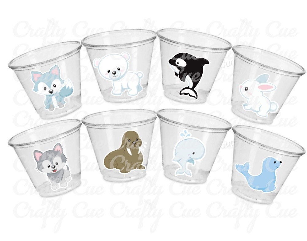WINTER ARCTIC ANIMAL Party Cups - Disposable Winter Animal Cups Winter Baby Shower Winter Party Decorations Winter Wonderland Baby Shower - Image 4