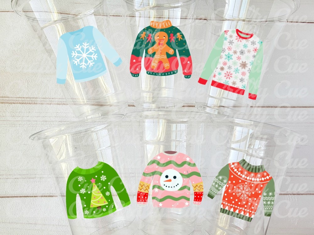 CHRISTMAS PARTY CUPS - Ugly Sweater Christmas Cups Christmas Decorations Christmas Party Supplies Christmas Party Favors Christmas Gifts - Image 2