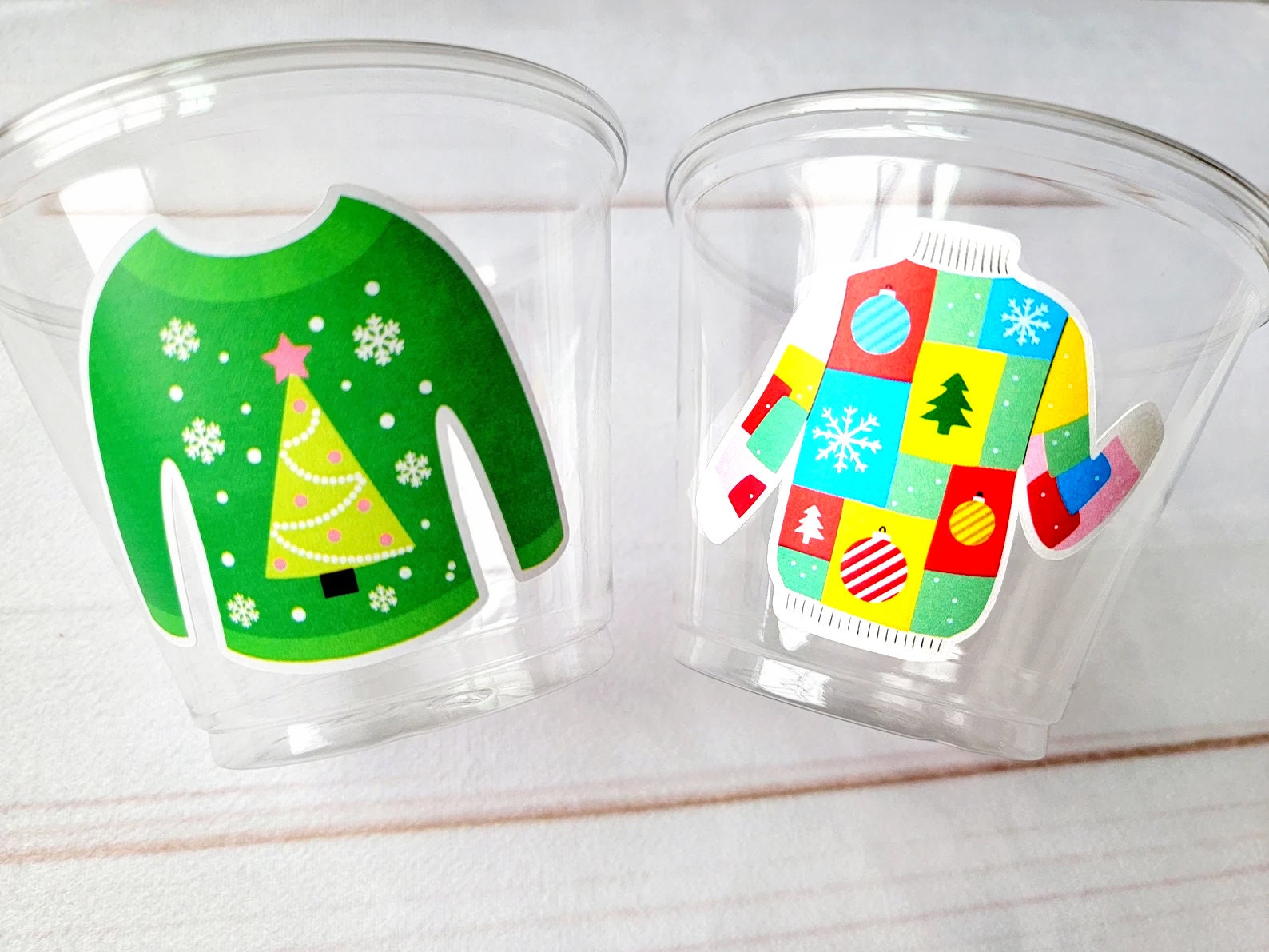 CHRISTMAS PARTY CUPS - Ugly Sweater Christmas Cups Christmas Decorations Christmas Party Supplies Christmas Party Favors Christmas Gifts - Image 4