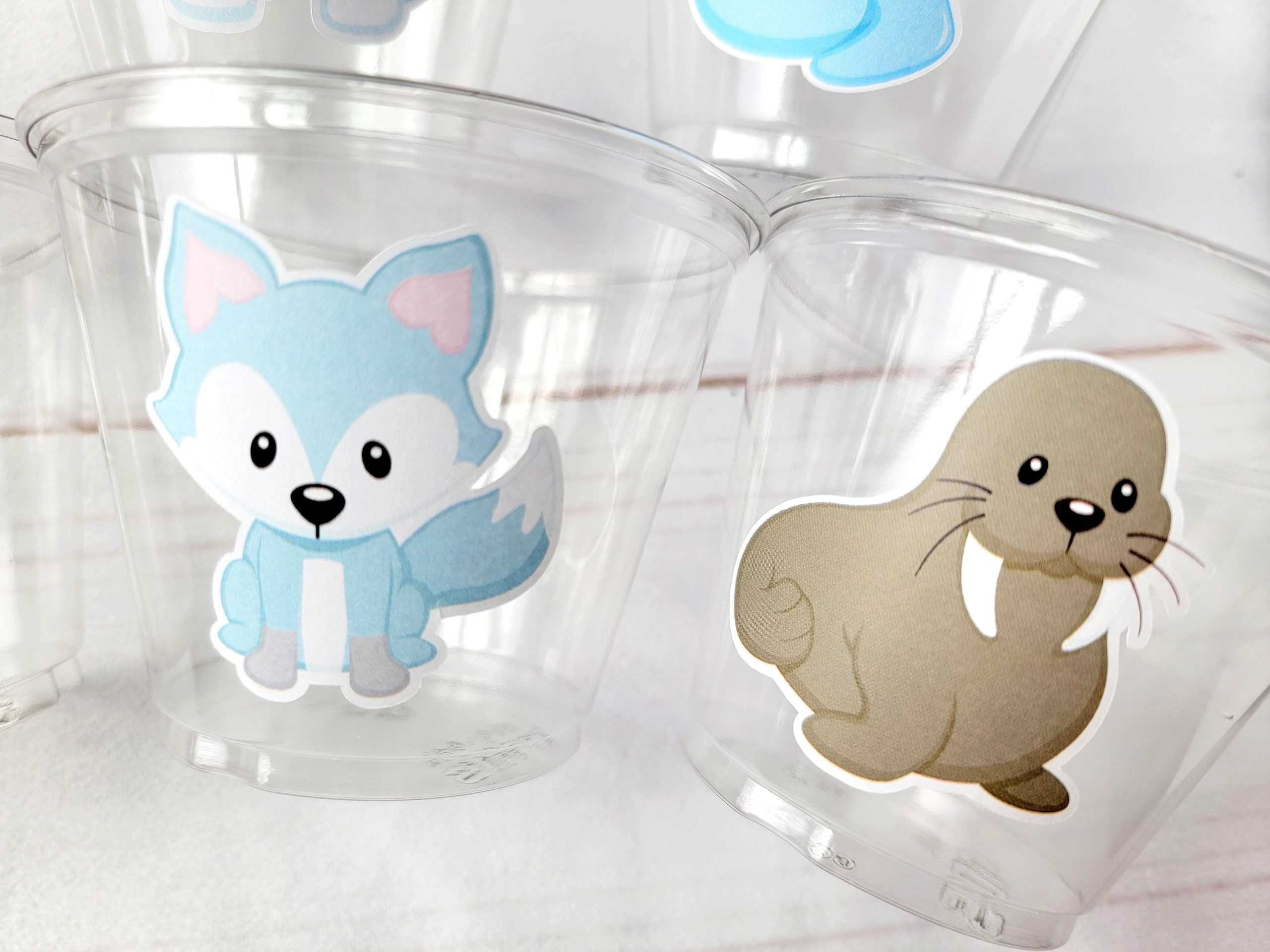 WINTER ARCTIC ANIMAL Party Cups - Disposable Winter Animal Cups Winter Baby Shower Winter Party Decorations Winter Wonderland Baby Shower - Image 3