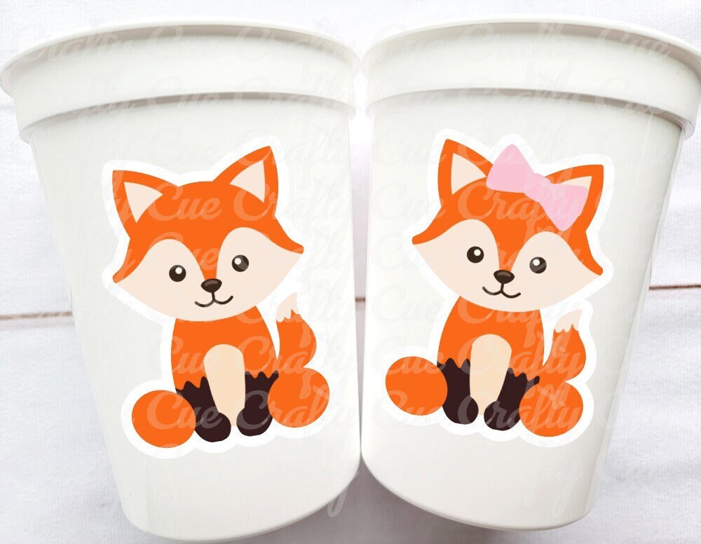 FOX PARTY CUPS - Fox Treat Cups Fox Favors Fox Decorations Woodland Birthday Woodland Baby Shower Woodland Birthday Party Fox Baby Shower - Image 2