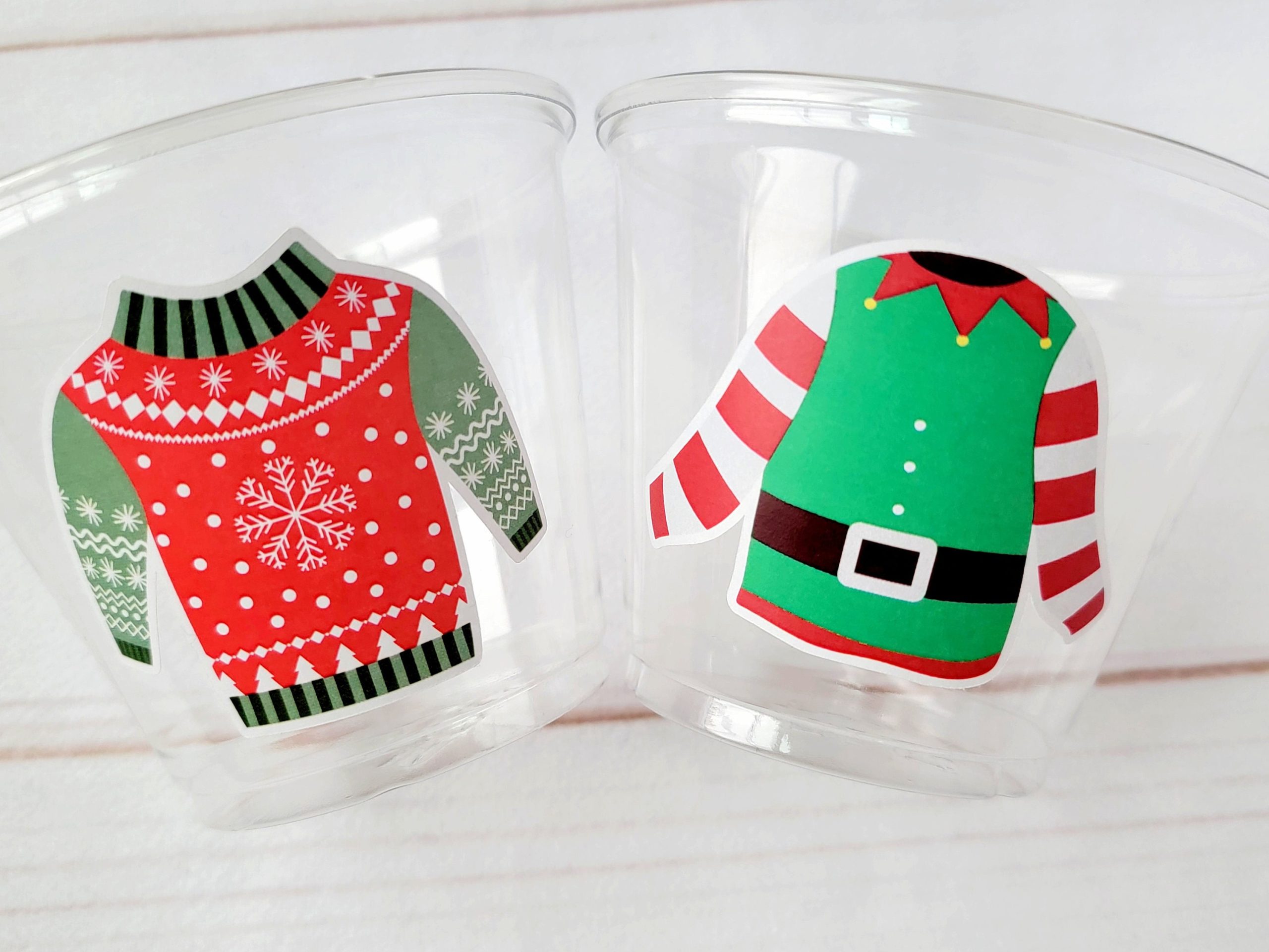 CHRISTMAS PARTY CUPS - Ugly Sweater Christmas Cups Christmas Decorations Christmas Party Supplies Christmas Party Favors Christmas Gifts - Image 3