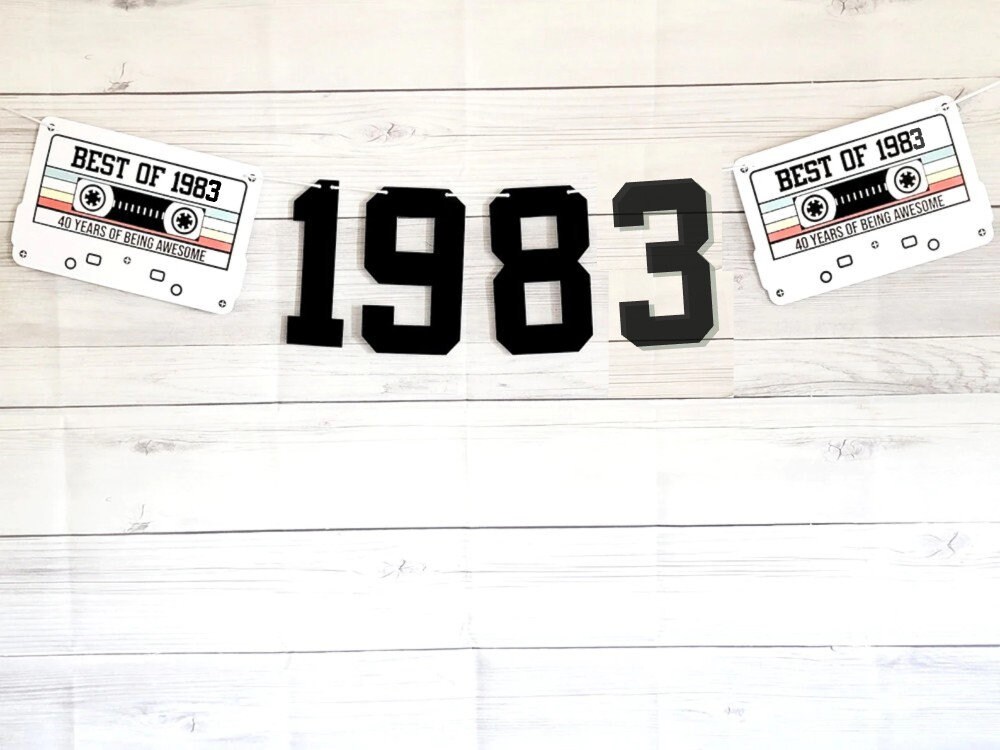 BEST OF 1983 - 40th Birthday Banner 1983 Banner 1983 Party Decorations 40th Party Decorations 40th Party Banner 40 Birthday Party Banner 80s - Image 2