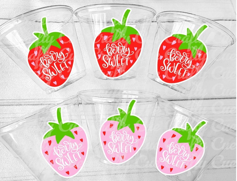 STRAWBERRY PARTY CUPS Strawberry Birthday Cups Strawberry Cup First Birthday Strawberry Party Decorations Strawberry Baby Shower Berry Sweet - Image 5