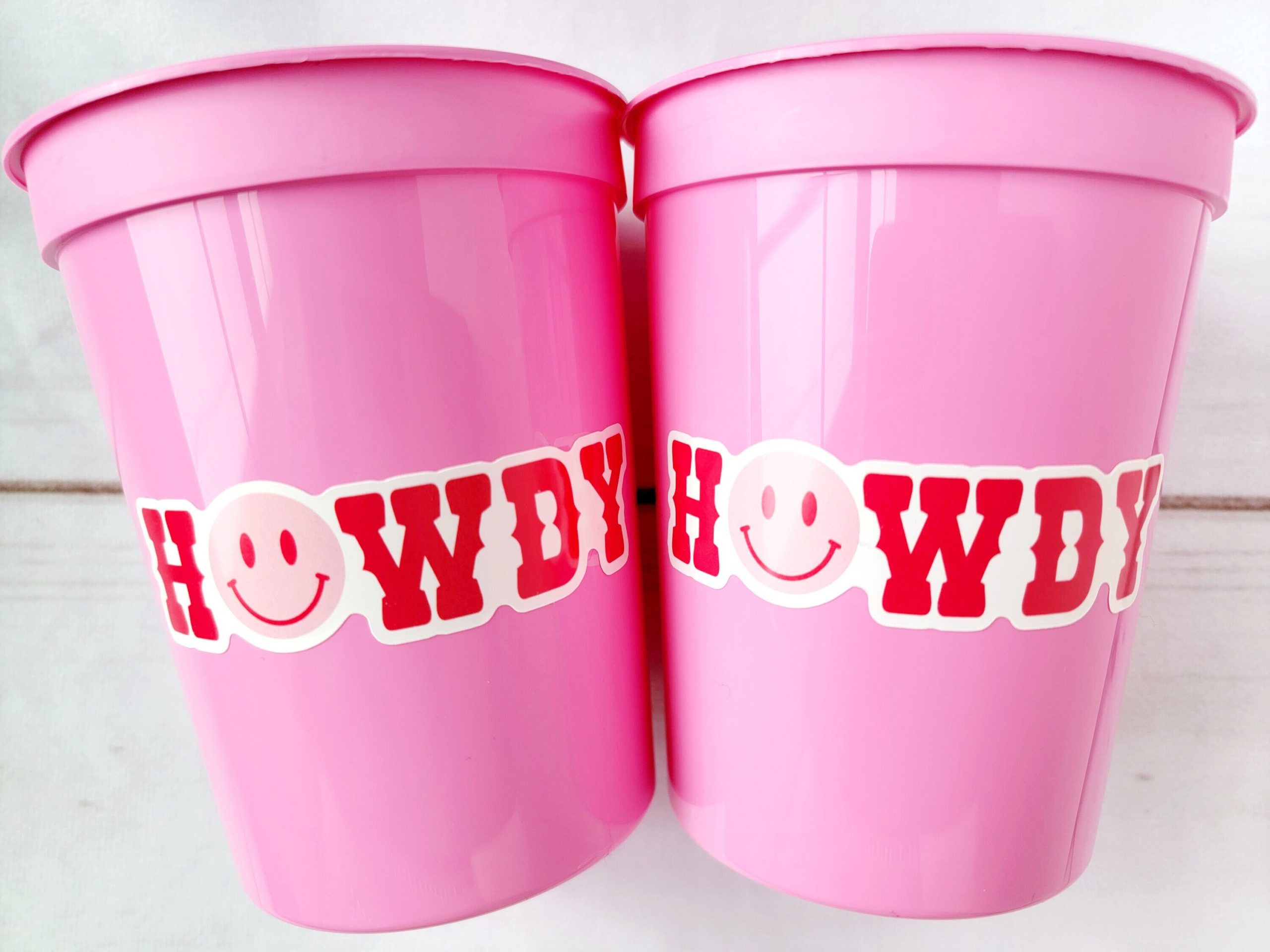COWGIRL PARTY CUPS Cowgirl Cups Cowgirl Party Decorations Cowgirl Bachelorette Party Cow Print Hat Happy Face Rodeo Howdy Let's Go Girls - Image 5