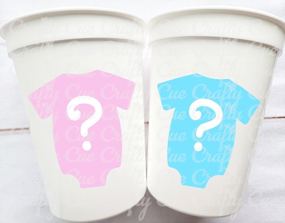 GENDER REVEAL Party Cups - Gender Reveal Cups Gender Reveal Baby Shower Decorations Pink and Blue Party Pink and Blue Baby Shower Pink Blue - Image 2