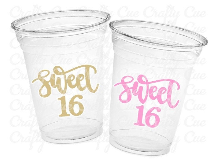 SWEET 16 PARTY Cups - Sweet Sixteen Party Cups Sweet 16 Party Cups Sweet Sixteen Party Favors Sweet Sixteen Party Favors 16th Birthday Party - Image 2