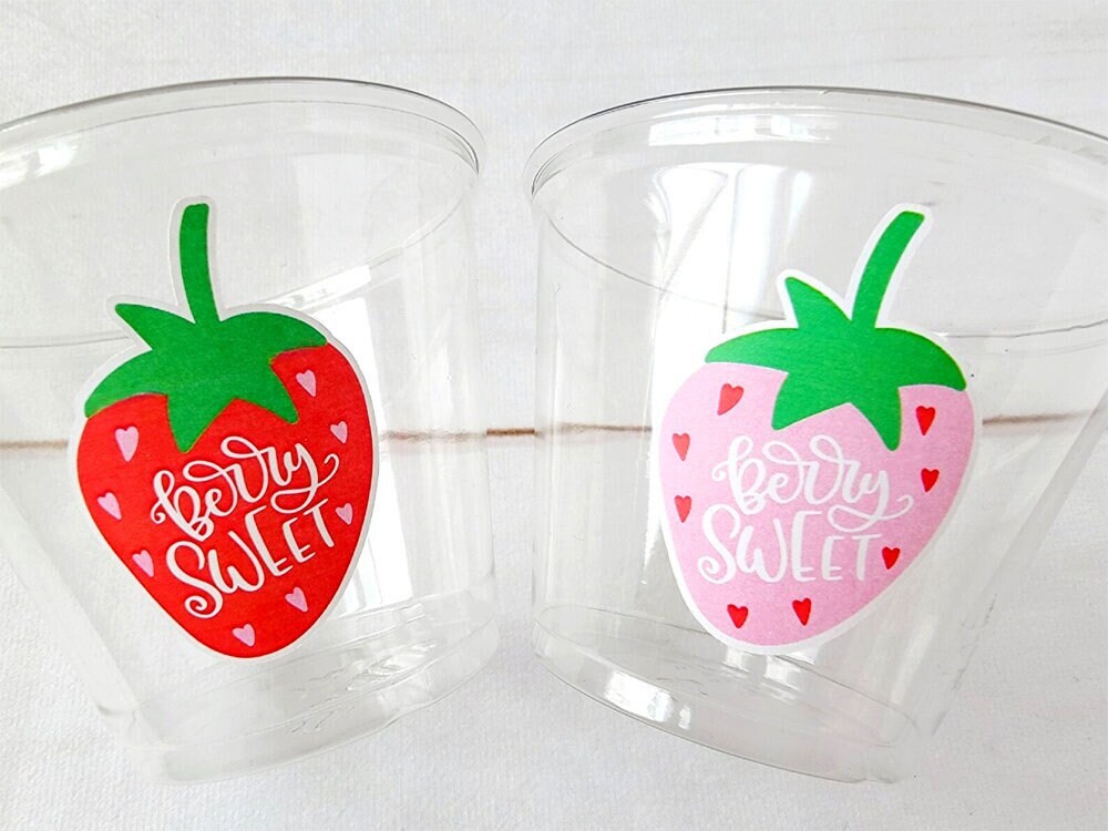 STRAWBERRY PARTY CUPS Strawberry Birthday Cups Strawberry Cup First Birthday Strawberry Party Decorations Strawberry Baby Shower Berry Sweet - Image 4
