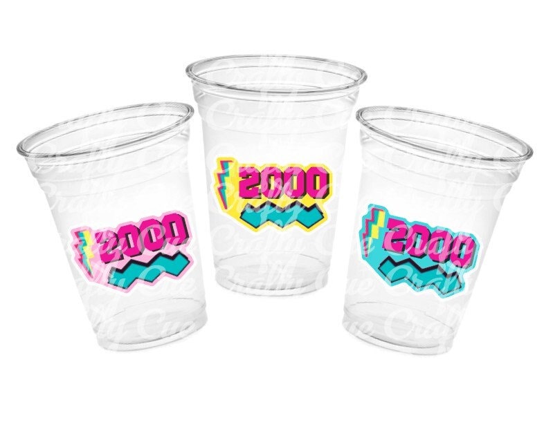 Back to the 2000'S PARTY CUPS 00's Birthday Cups 2000's Party Cups 00's Decorations 00s Birthday Party 00's Birthday Party Decorations 2000s - Image 3