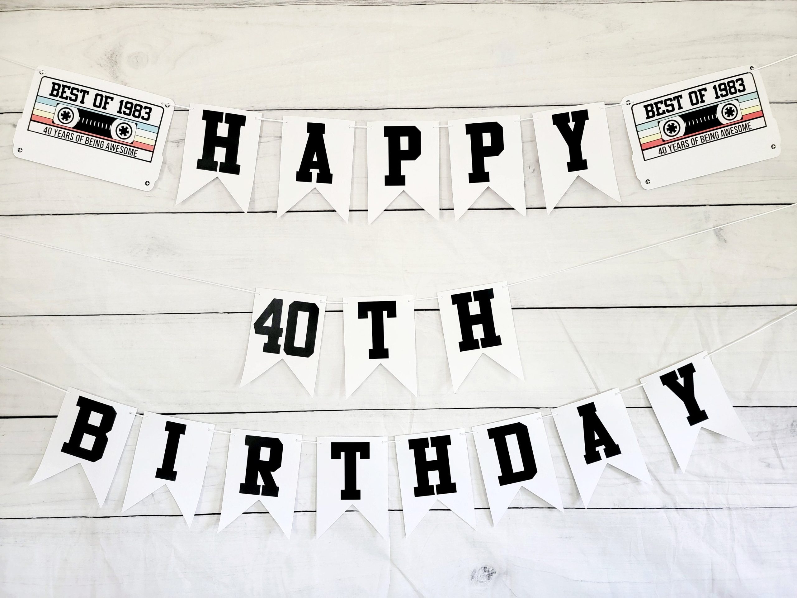BEST OF 1983 - 40th Birthday Banner 1983 Banner 1983 Party Decorations 40th Party Decorations 40th Party Banner 40 Birthday Party Banner 80s - Image 2