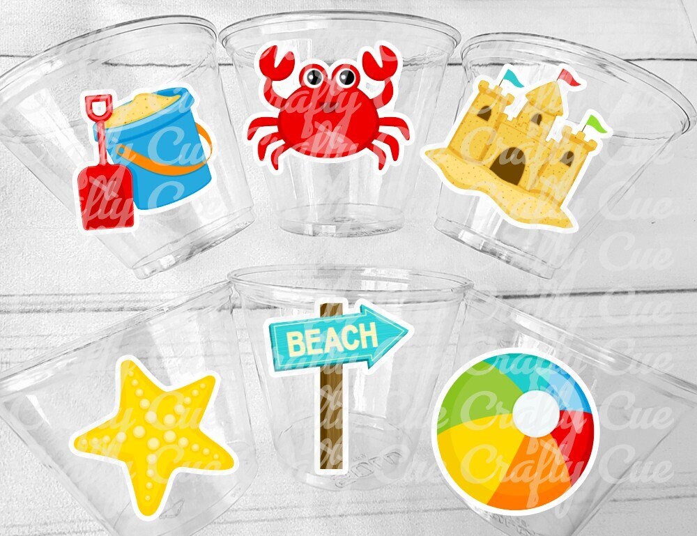 BEACH PARTY CUPS - Beach Cups Beach Birthday Cups Beach Party Favors Beach Ball Decorations Beach Party Decorations Beach Party Favors Beach - Image 2