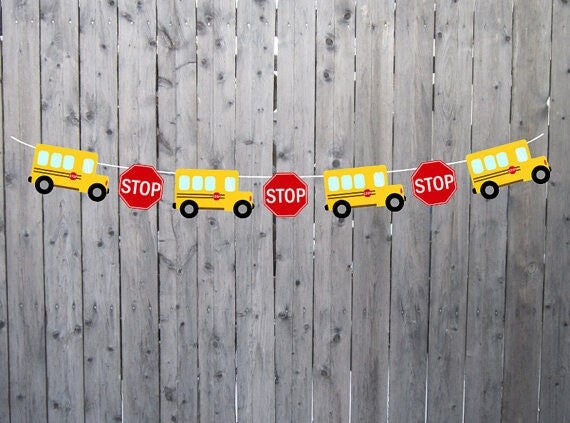 School Bus Garland, School Bus Banner, School Bus Birthday, School Bus Decorations, Back To School, Teacher Banner, Teacher Decoration - Image 3