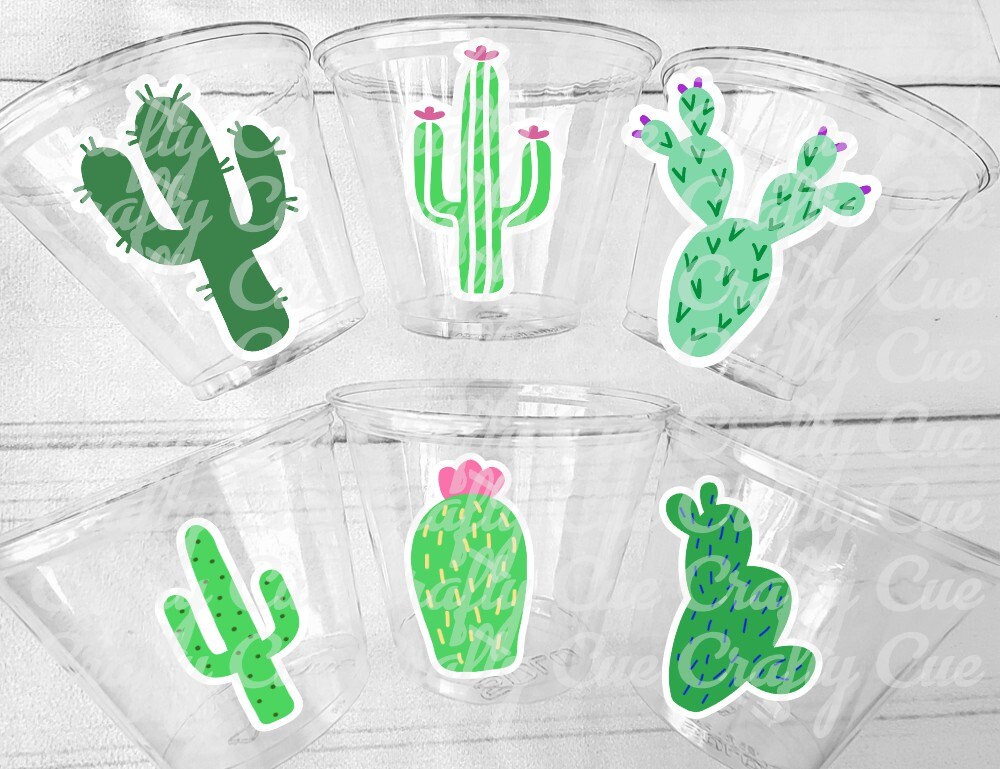 CACTUS PARTY CUPS - Cactus Birthday Fiesta Cups Cactus Party Decorations Cactus Baby Shower Decorations Llama Birthday Decorations Cactus - Image 2