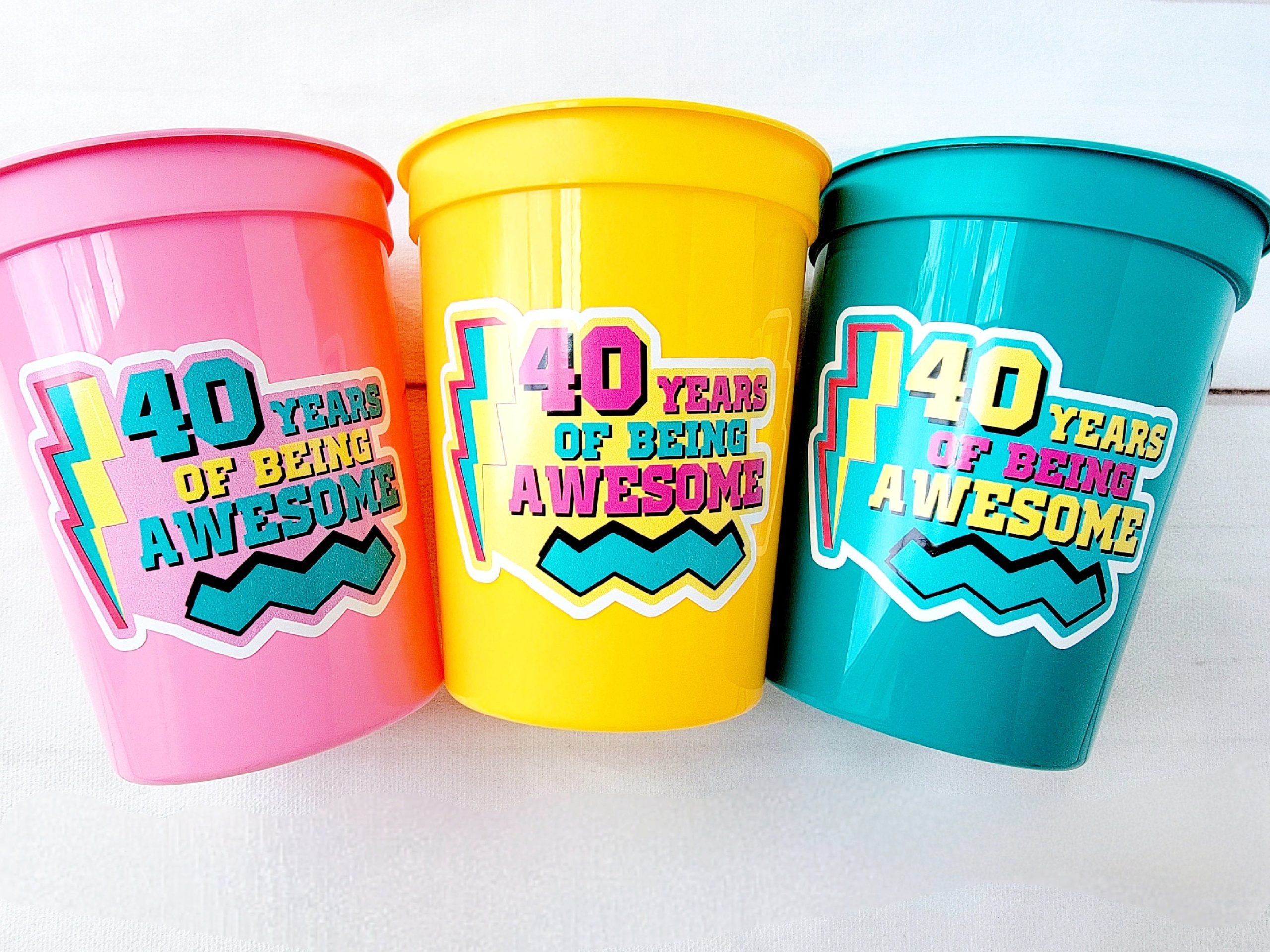 40th PARTY CUPS - Best of 1985 40th Birthday Party 40th Birthday Favors 40th Party Cups 40th Party Decorations 1985 Birthday 80's Party Cups - Image 2