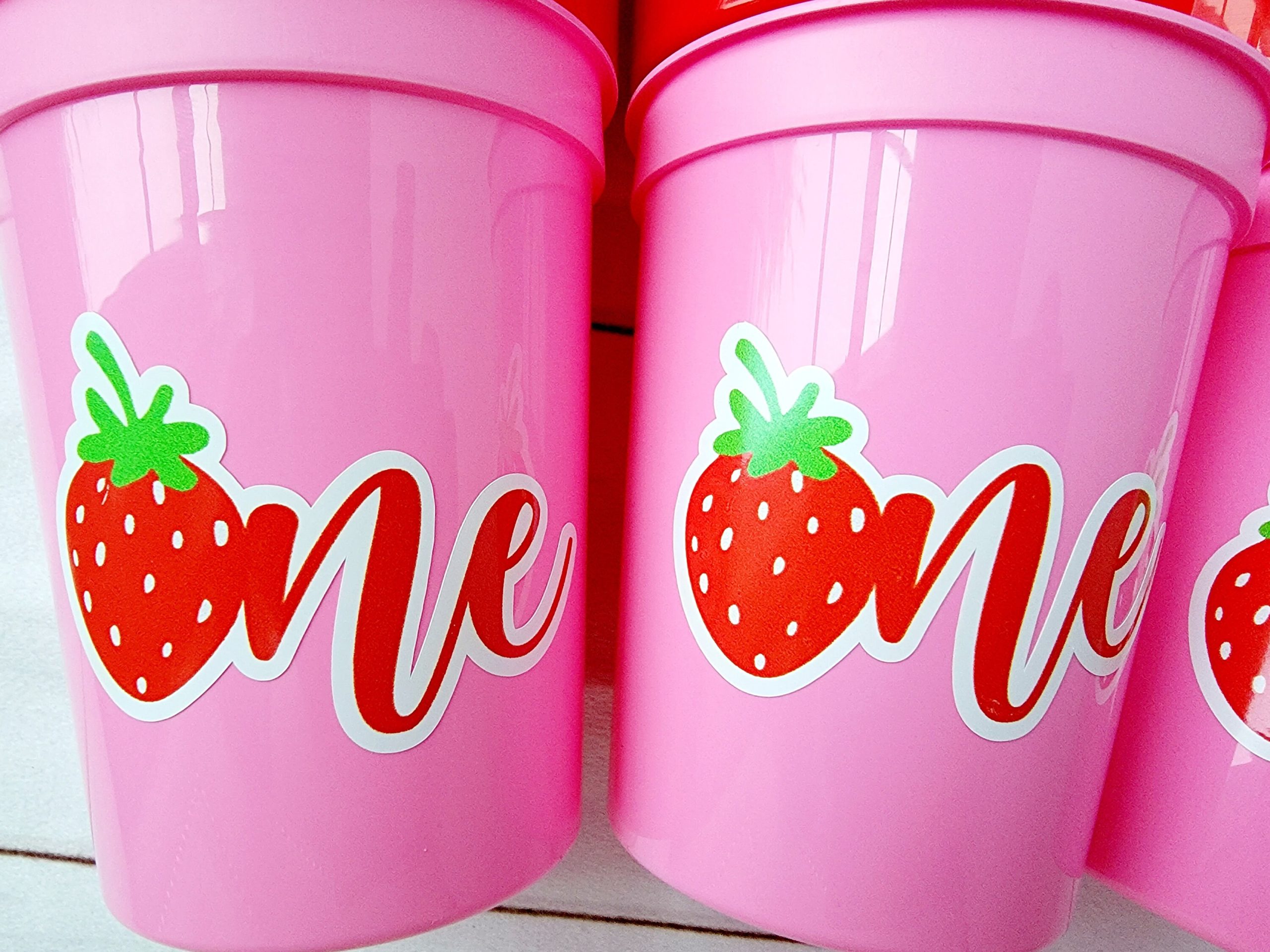 STRAWBERRY PARTY CUPS -Strawberry Birthday Cups Strawberry Cups First Birthday Strawberry Party Decorations Strawberry Berry Sweet One Cups - Image 3