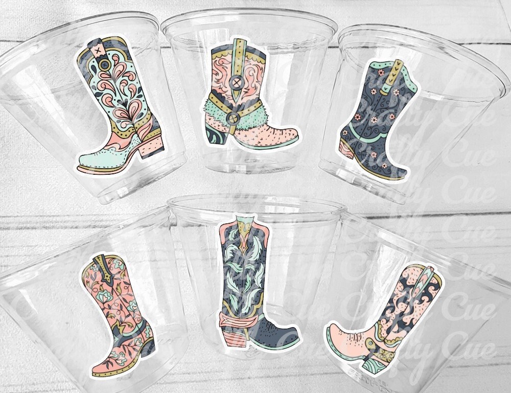 COWGIRL PARTY CUPS - Cowgirl Cups Cowgirl Party Decorations Cowgirl Baby Shower Decorations Baby Sprinkle Cowgirl Boots Birthday Decor Favor - Image 2