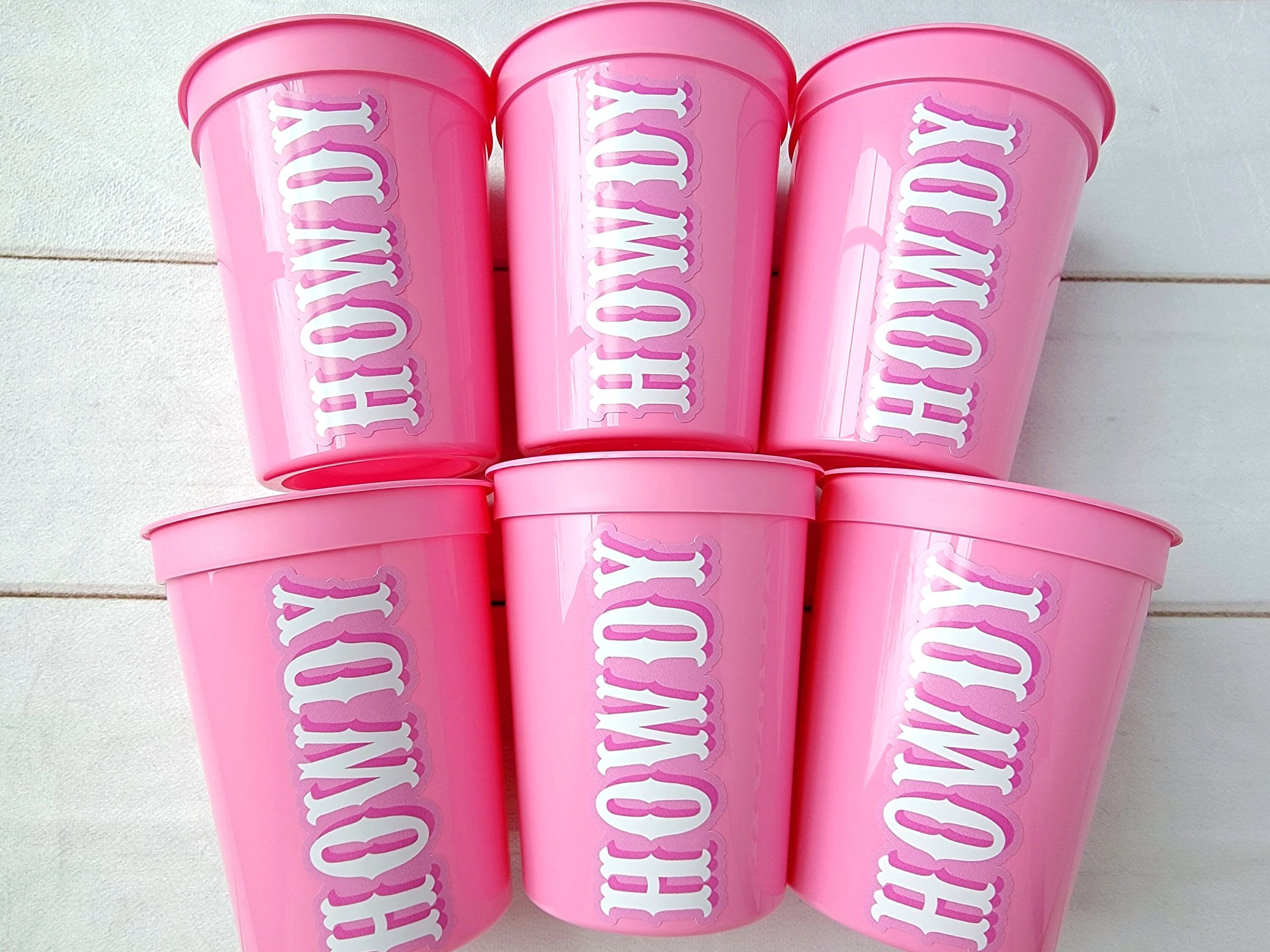HOWDY COWGIRL PARTY Cups Howdy Birthday Cups Howdy Let's Go Girls Howdy Rodeo Cowgirl Bachelorette Pink Cowgirl Cups Pink Howdy Cups - Image 2
