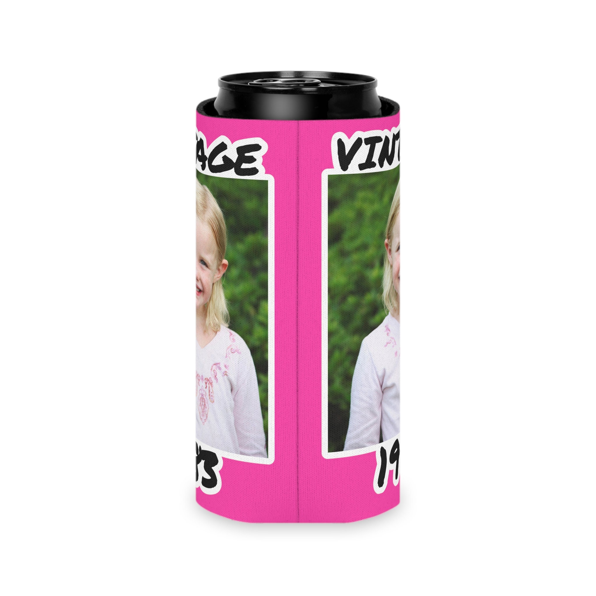 Personalized Can Cooler, 1984 Can Cooler, Custom Picture Can Cooler, Bachelorette Party Favors, Custom Birthday Favor, 40th Favors, Slim Can - Image 6