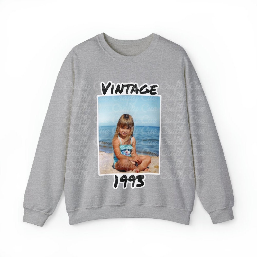 Personalized 1995 Photo Sweatshirt, 1995 Photo Sweater Custom Photo Shirt 1995 Birthday Shirt 1995 Birthday Gift, 30th Birthday Sweatshirt - Image 3