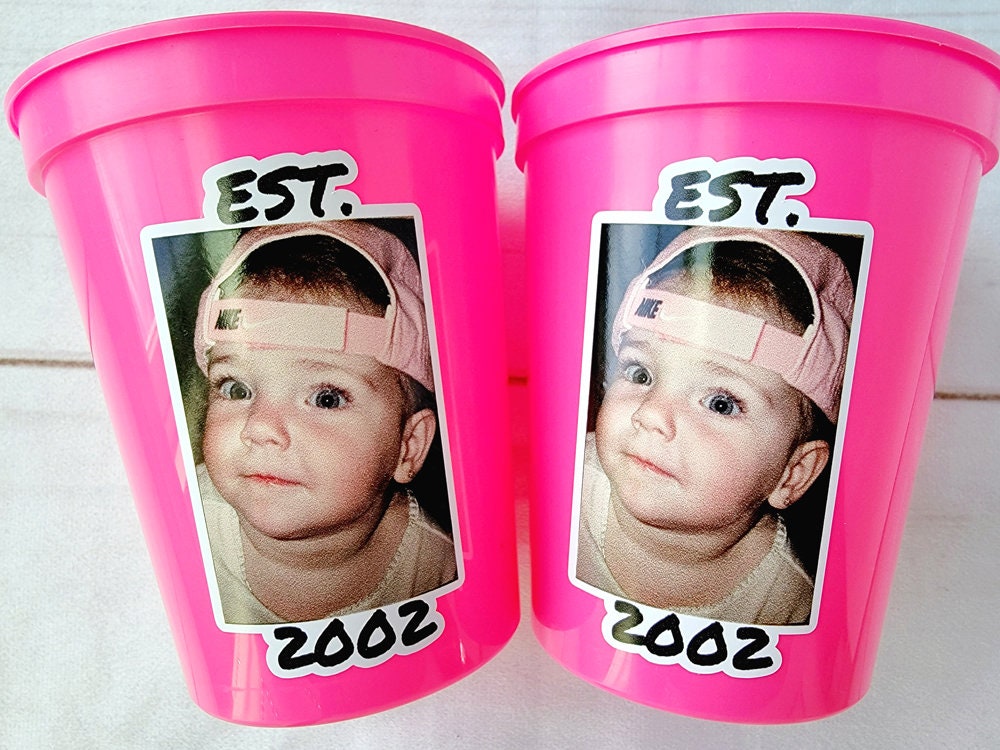 Custom Plastic Party Cups Personalized Party Cups Personalized 30th Birthday Cups Vintage 30th Cups 1995 Custom Face Party Cups Decorations - Image 2