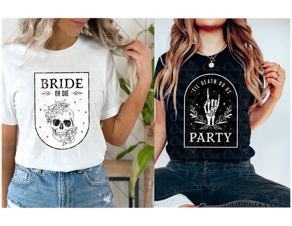 Bride or Die Shirt, Bride or Die Bachelorette Party Shirts, Til Death Do us Party, Bridal Party Shirts, Halloween Bachelorette Shirts, Funny - Image 2