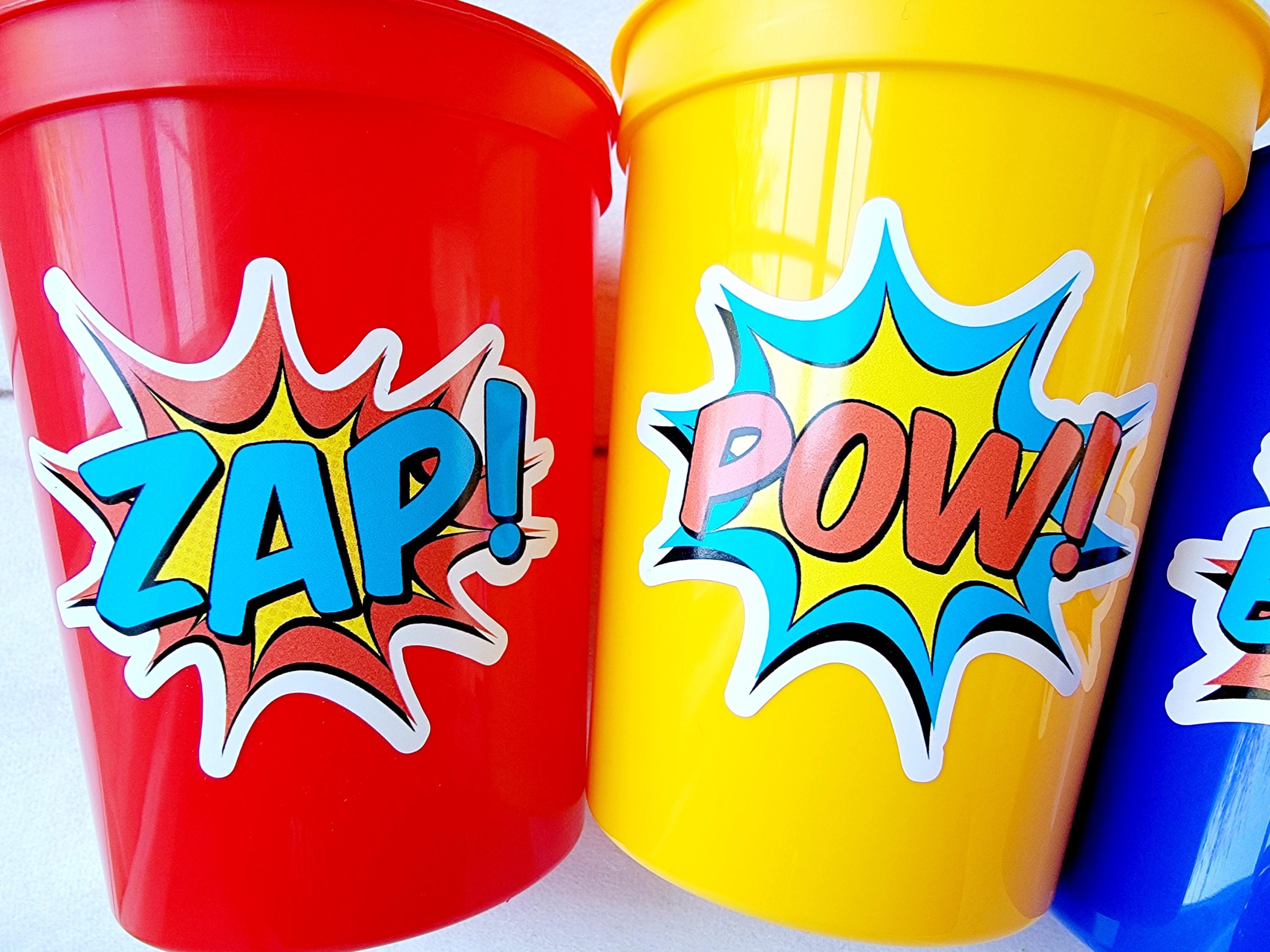 SUPERHERO PARTY CUPS - Superhero Cups Superhero Birthday Superhero Party Superhero Decorations Superhero Party Favors Superhero Cup Favors - Image 2