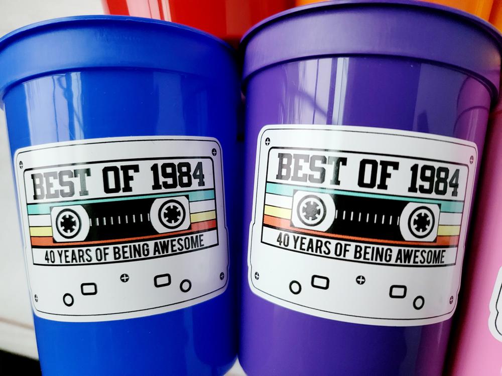 40th PARTY CUPS - Best of 1984 40th Birthday Party 40th Birthday Favors 40th Party Cups 40th Party Decorations 1984 Birthday 80's Party Cups - Image 5