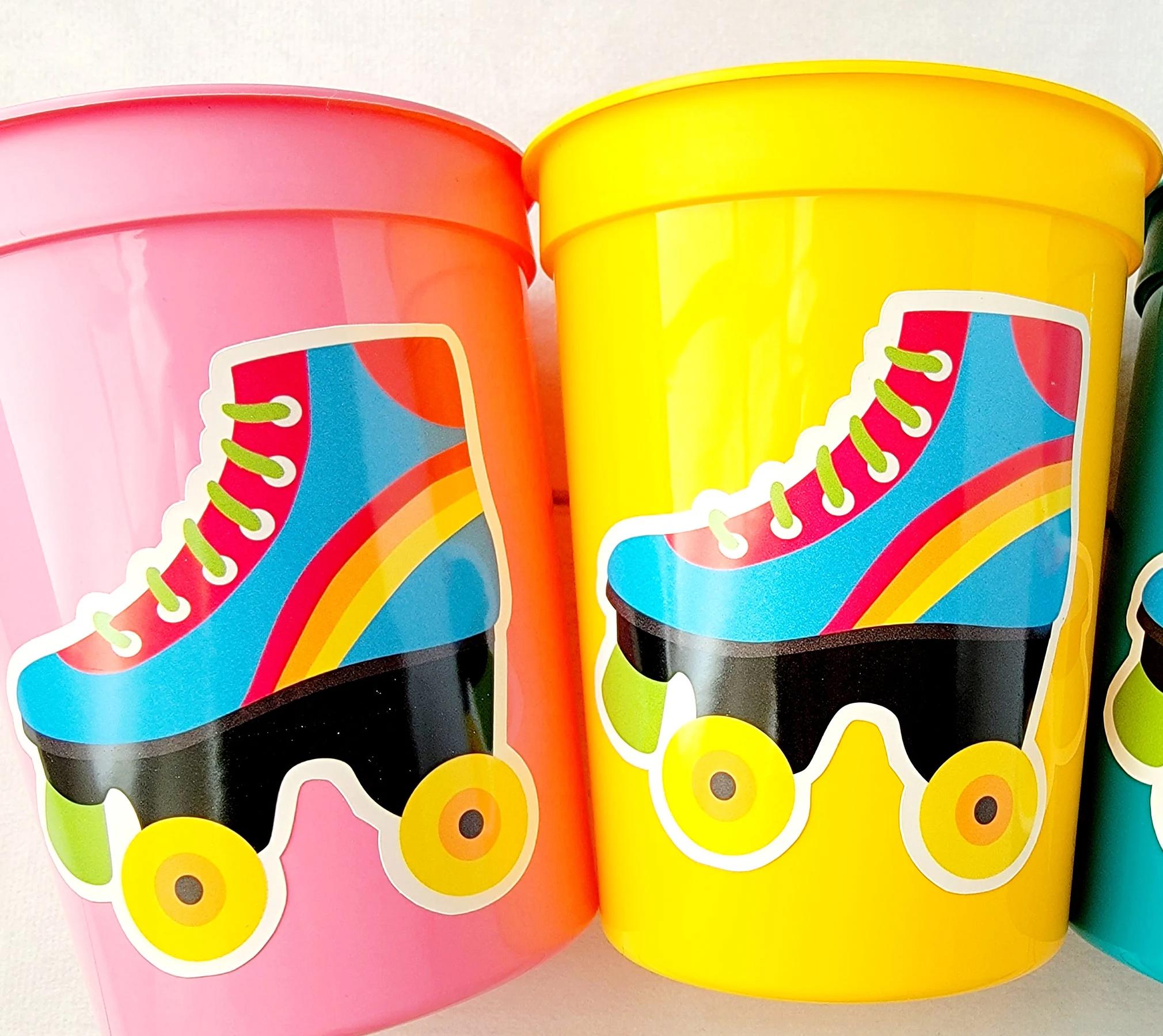 ROLLER SKATE PARTY Cups - Roller Skating Birthday Cups Skate Party Favors Skating Party Cups Roller Skating Birthday 80's Birthday Party - Image 2