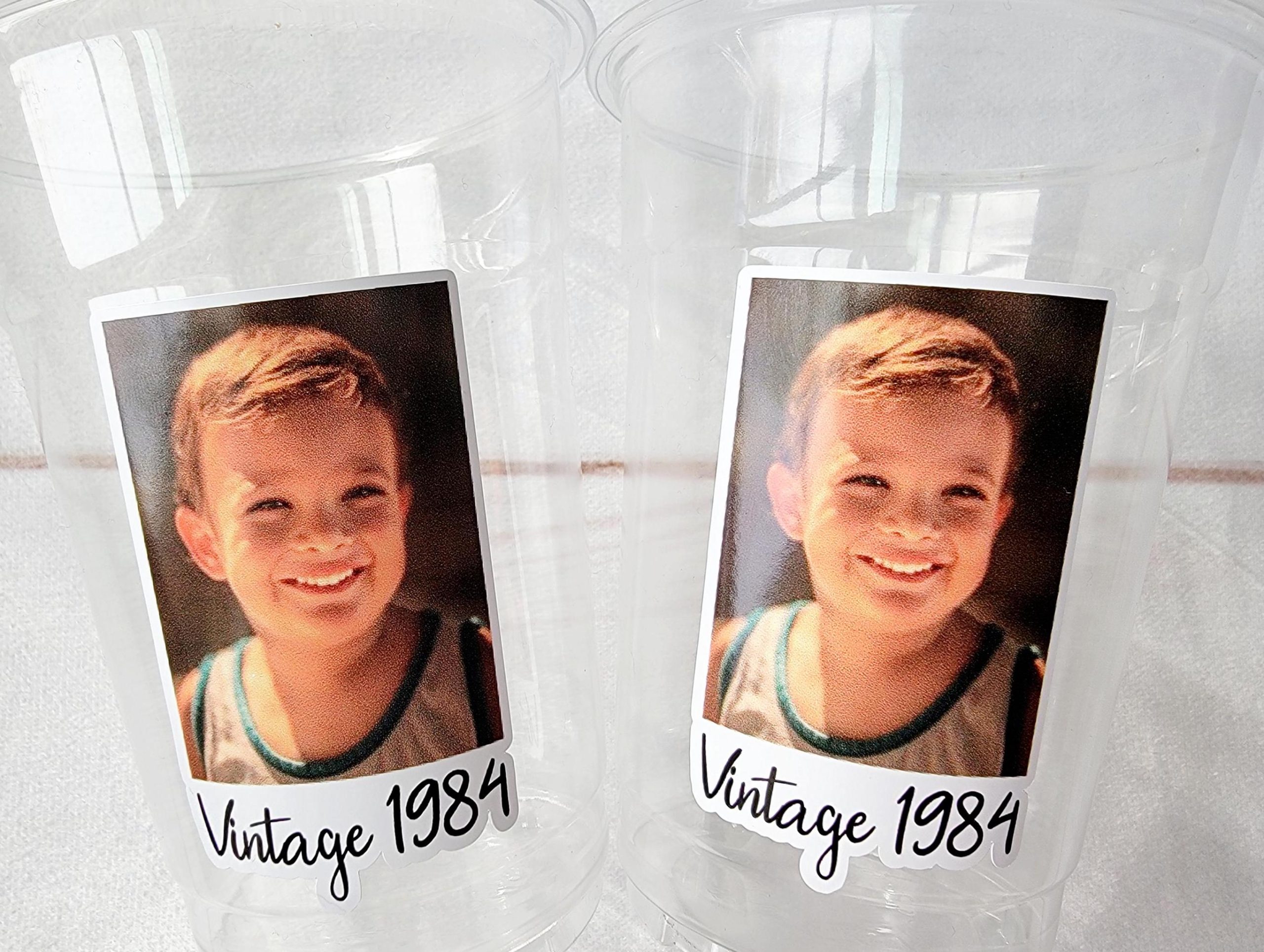 Custom Plastic Party Cups Personalized Party Cups Personalized Birthday Cups Pic Cup Custom Face Party Cups Vintage 30th 40th 50th 21st Face - Image 2