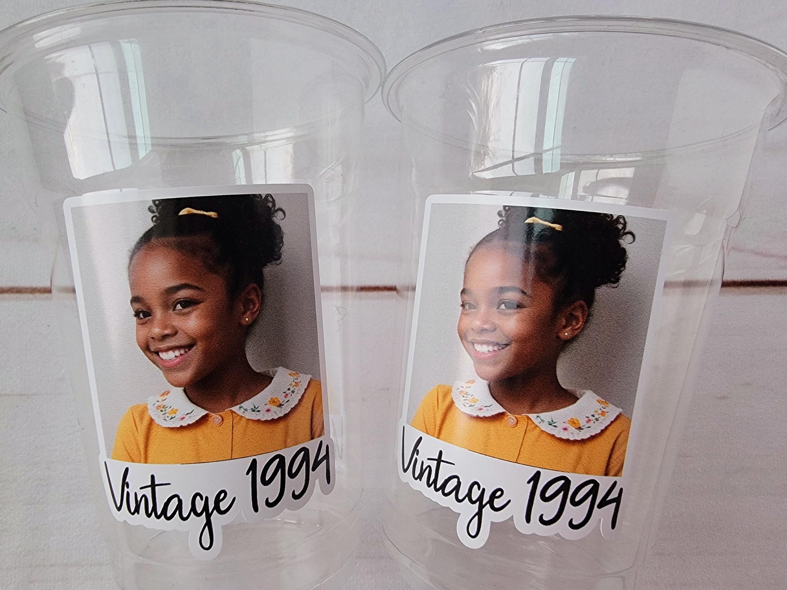 Custom Face Plastic Party Cups Personalized Party Cups Personalized 40th Birthday Cups Pic Cups Custom Face Party Cups decor Vintage 30th 40 - Image 2
