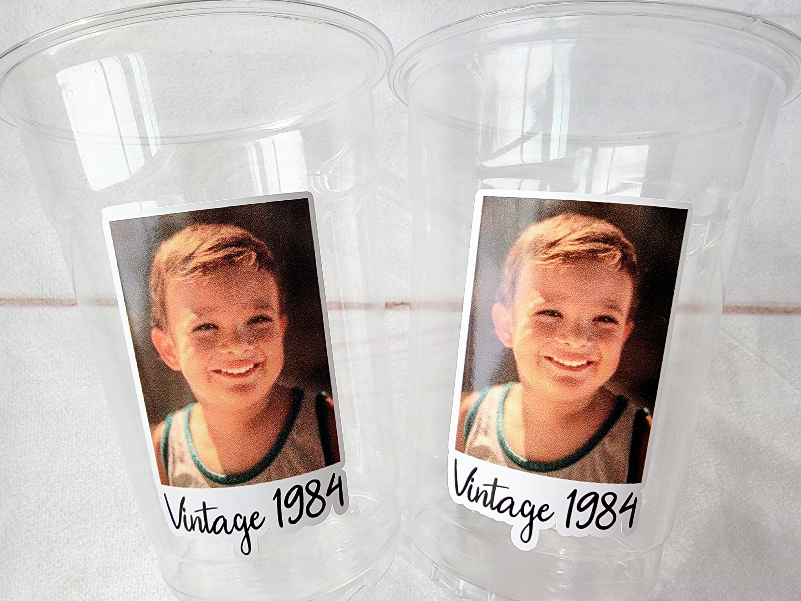 Custom Face Plastic Party Cups Personalized Party Cups Personalized 40th Birthday Cups Pic Cups Custom Face Party Cups decor Vintage 40th 30 - Image 3