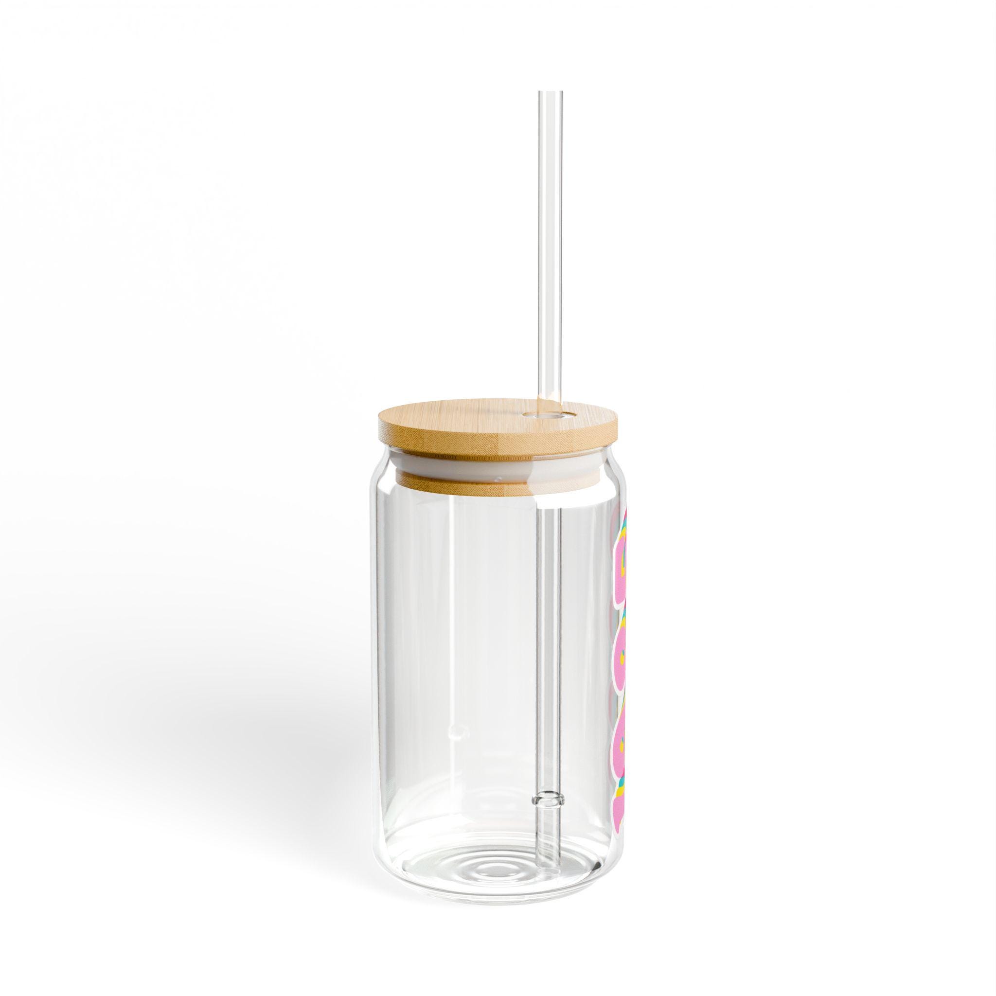 Vintage 1985 Glass Cup, Reusable Water Bottle, Glass Coffee Mug, Birthday Gift, Drinkware Decor - Image 3