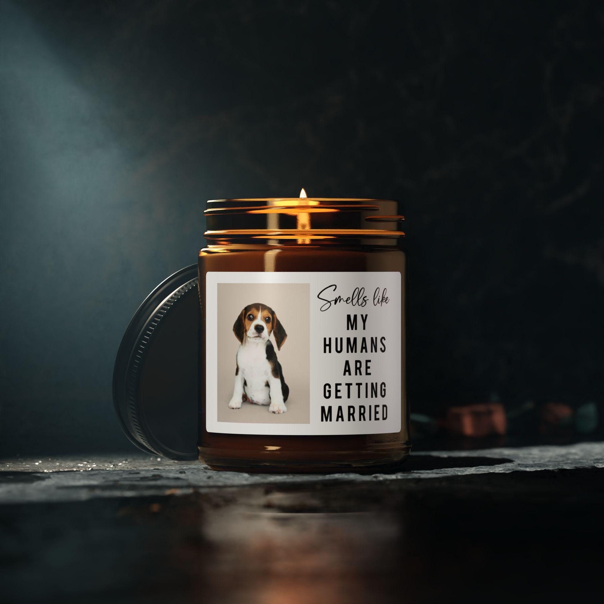 Dog Parents Engagement Gift, Custom Pet Photo, She Said Yes Present, Dog Mom And Dad Bridal Gift, Personalized Amber Jar Candle, Soy Candle - Image 5