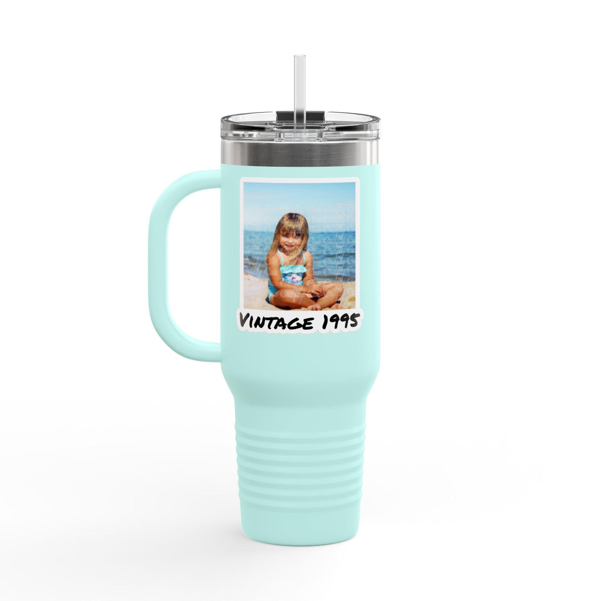 Custom Photo Tumbler - Personalized Vintage 40oz Insulated Travel Mug, Custom Picture Cup, Water Bottle, Coffee Cup, Funny Photo Gift - Image 2