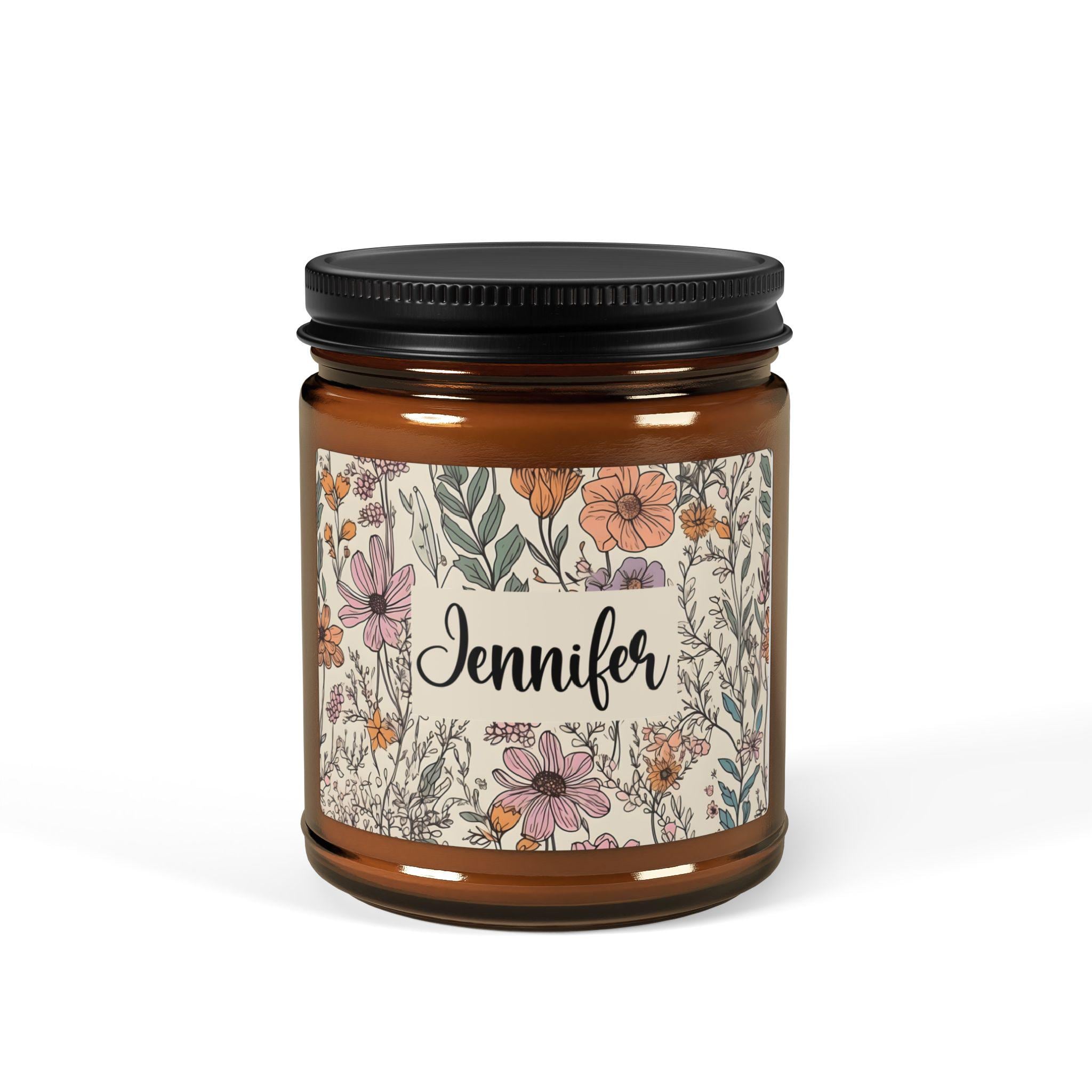Personalized Wildflower Scented Soy Candle, Custom Name Candle, Birth Flowers, Gift for Her, Unique Gift Idea, Floral Candle, Customized - Image 3