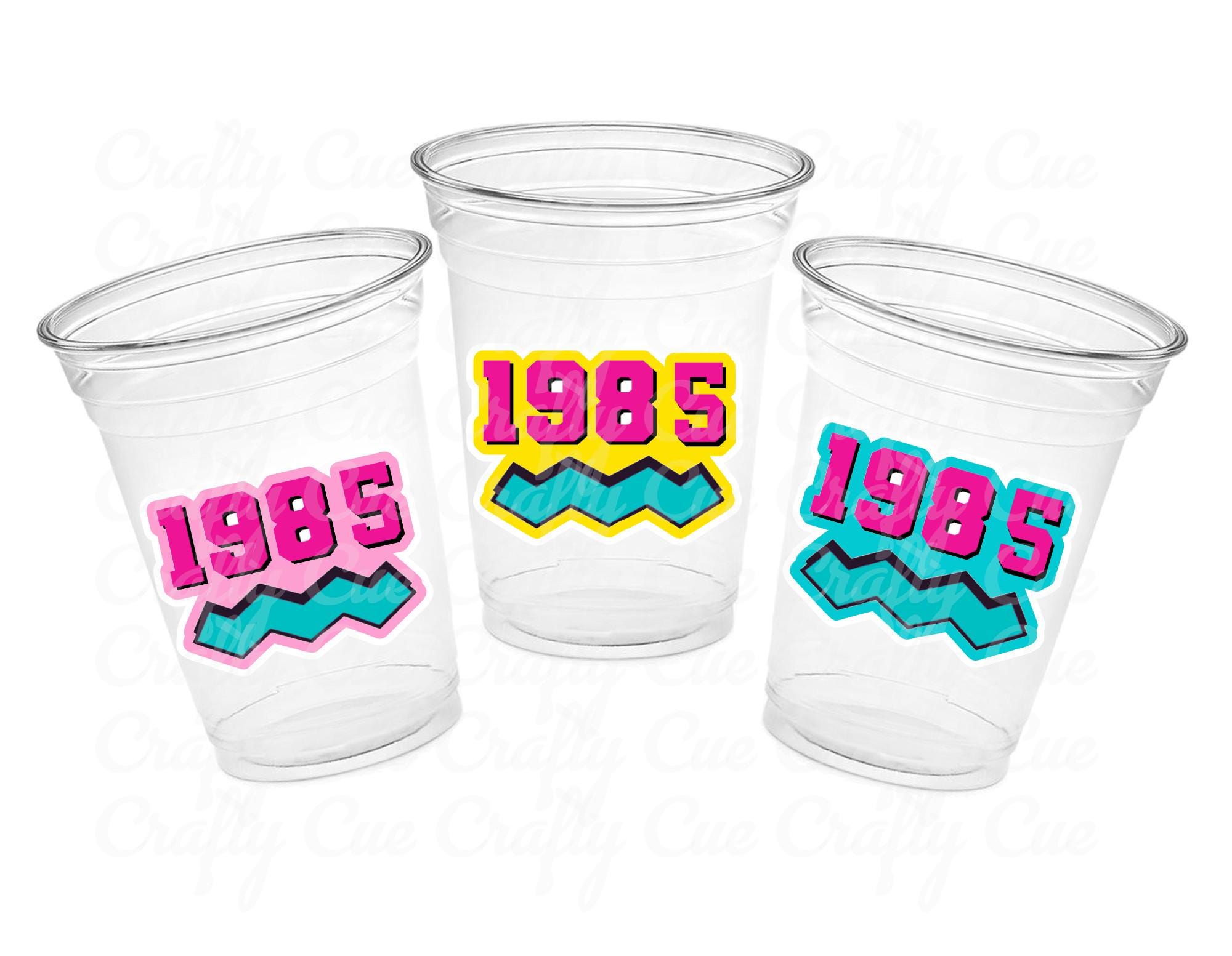 40th PARTY CUPS - 1985 Cups 40th Birthday Party 40th Birthday Favors 40th Party Cups 40th Party Decorations 1985 Birthday Party Cups 80s Cup - Image 2