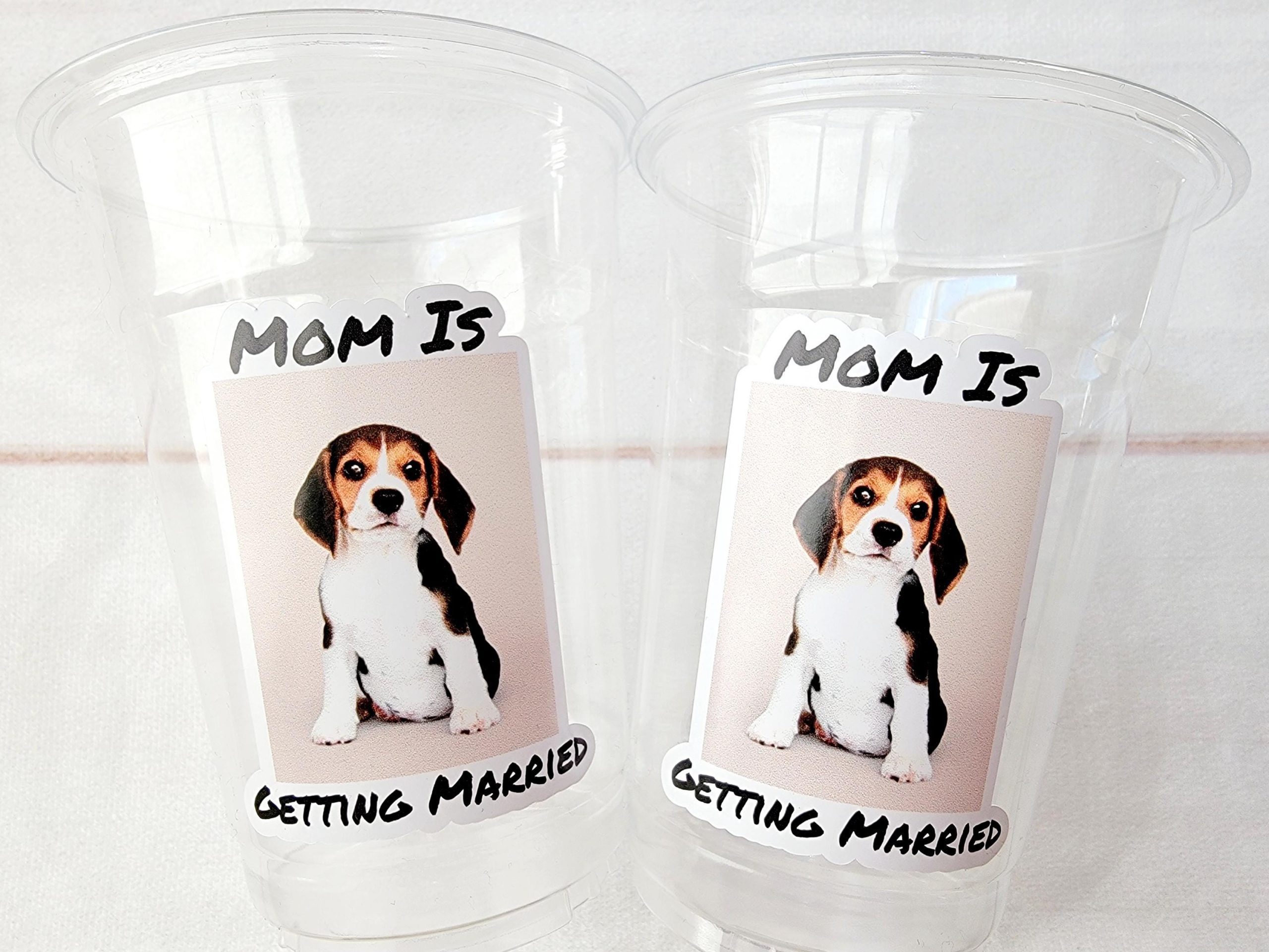 Personalized Dog Face Cups, Mom is Getting Married Cups, Bachelorette Party Favors, Bachelorette Party Games, Custom Dog Bachelorette Cups - Image 2