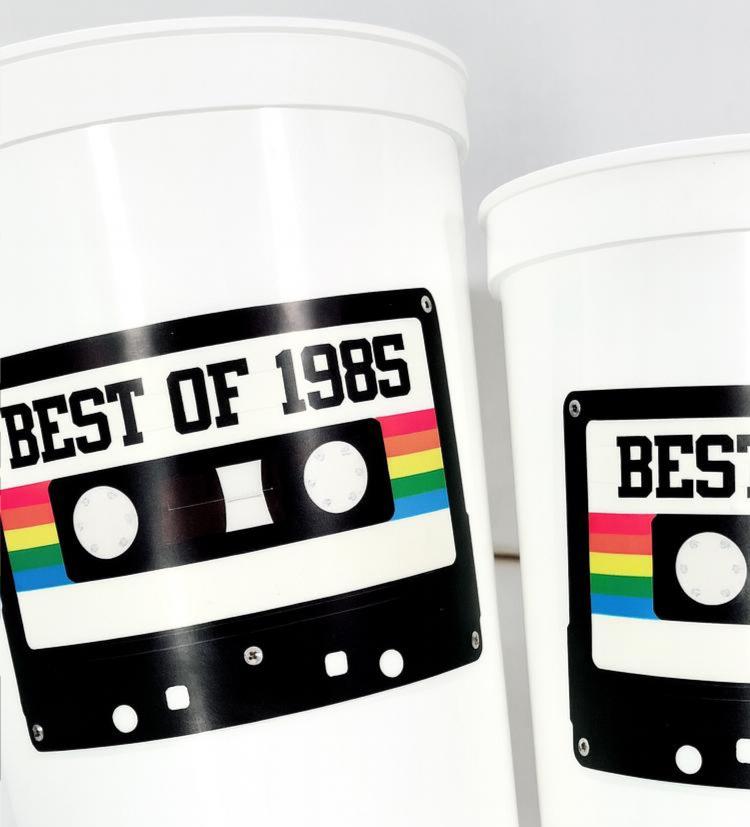 40th PARTY CUPS - Best of 1985 40th Birthday Party 40th Birthday Favors 40th Party Cups 40th Party Decorations 1985 Birthday Party Cups 80s - Image 2