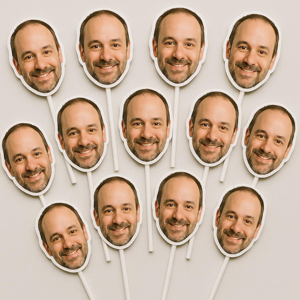 Photo Cupcake Toppers, Face Cupcake Toppers, Face On A Stick Cupake Toppers, Picture Cupcake Toppers, Face Cake Toppers, Funny Face Toppers - Image 2