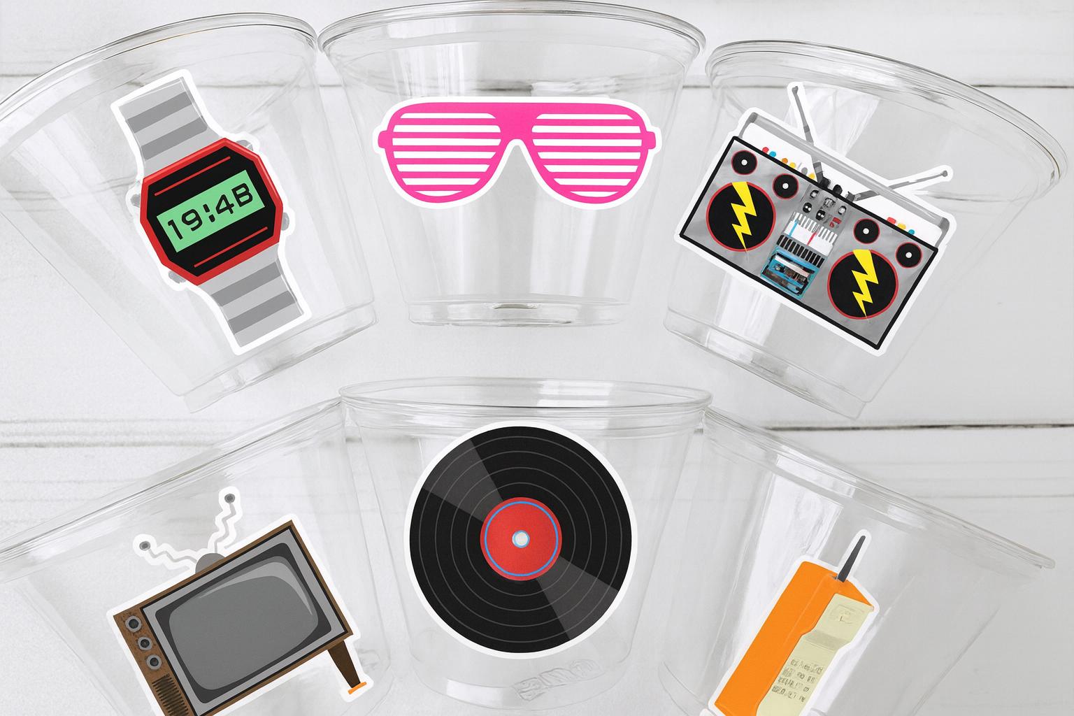 I Love the 80'S PARTY CUPS - 80's Birthday Cups 80's Party Cups 80's Decorations 80's Birthday Party 80's Birthday Party Decorations 80s 90s - Image 2