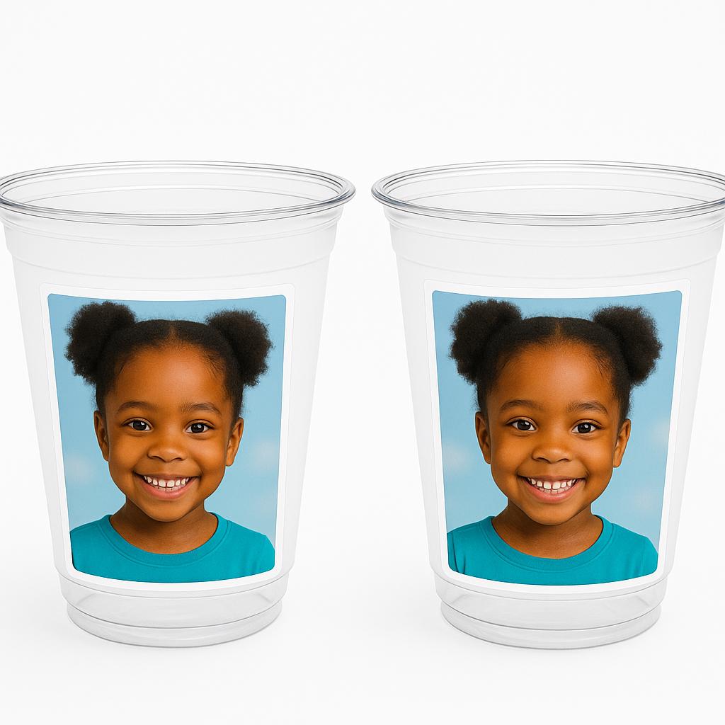 Personalized Photo Plastic Party Cups – Custom 16oz Clear Cup with Your Image, Birthday Cups, Event Cups, Party Favors, Picture Photo Cups - Image 6