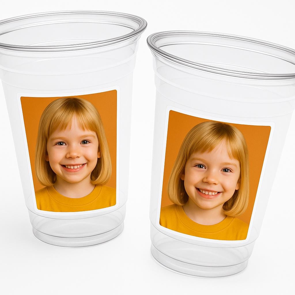 Personalized Photo Plastic Party Cups – Custom 16oz Clear Cup with Your Image, Birthday Cups, Event Cups, Party Favors, Picture Photo Cups - Image 7