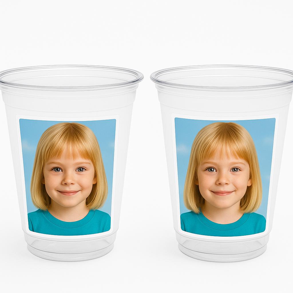 Personalized Photo Plastic Party Cups – Custom 16oz Clear Cup with Your Image, Birthday Cups, Event Cups, Party Favors, Picture Photo Cups - Image 5