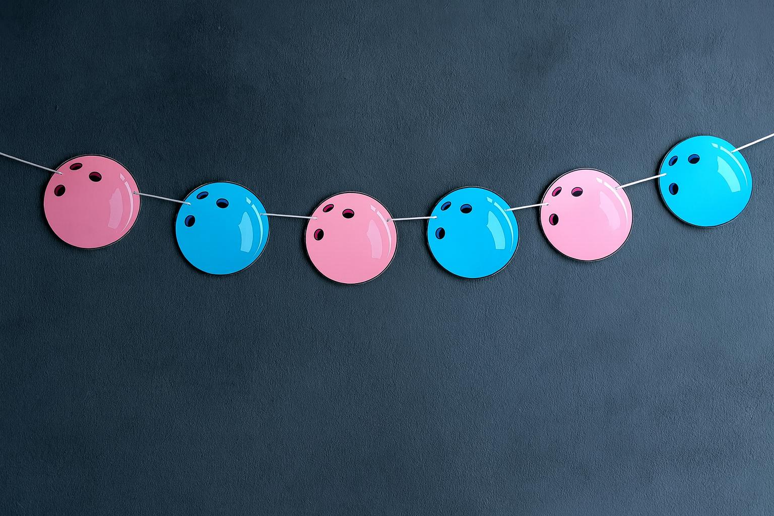 Bowling Garland, Bowling Banner, Bowling Gender Reveal Banner, Bowling Birthday Banner, Pink and Blue Bowling Ball Garland - Image 2