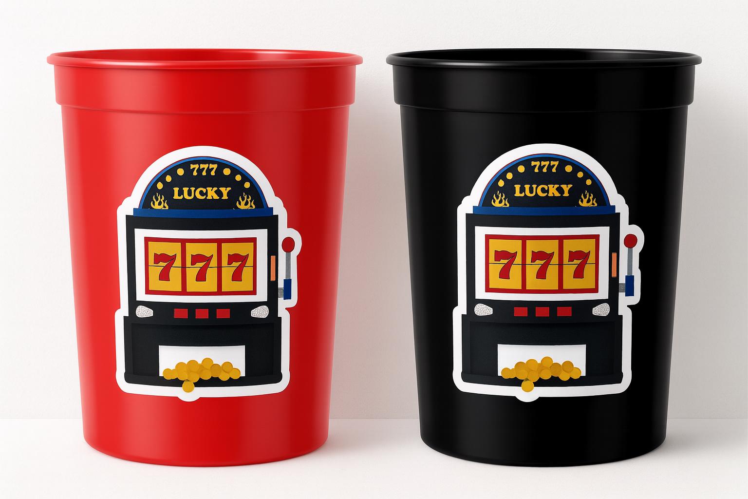 CASINO PARTY CUPS - Casino Cups Casino Birthday Casino Party Slot Machine Cups Slots Slot Party Decorations Casino Birthday Party Decoration - Image 3