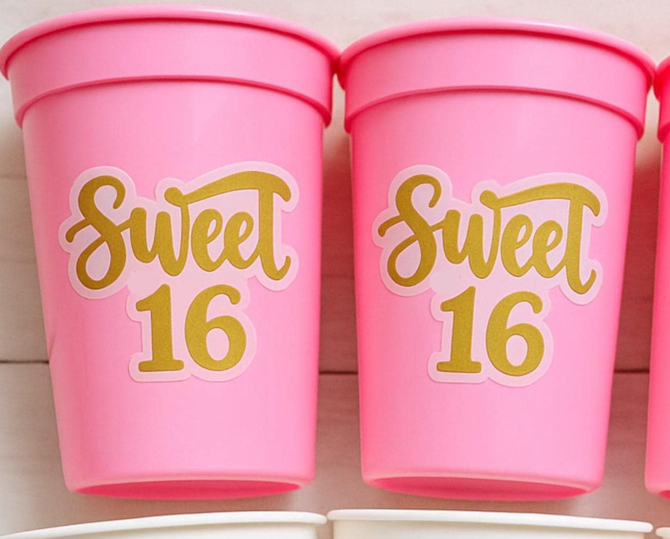 SWEET 16 PARTY Cups - Reuseable Sweet Sixteen Party Cups Sweet 16 Party Cups Sweet 16 Party Favors Sweet 16 Party Favors 16th Birthday Party - Image 2